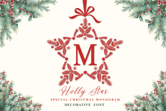 Holly Star Monogram Font: Festive Branding for Small Businesses